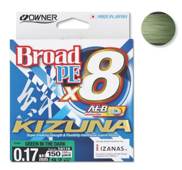 Owner Kizuna 135m mikrokuitusiima dark green 0,29mm