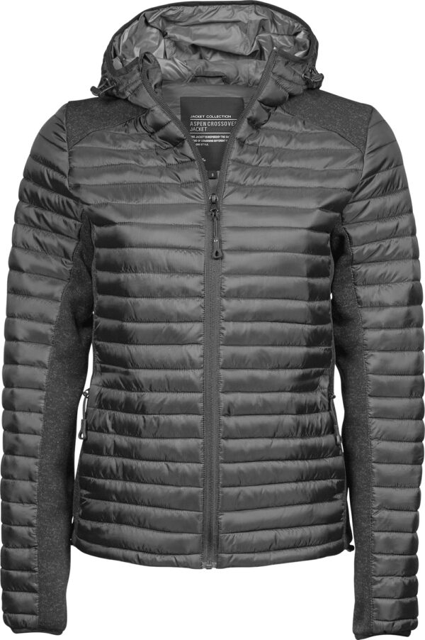 Tee Jays Naisten Hupullinen Outdoor Crossover kevyttoppatakki, musta 3XL