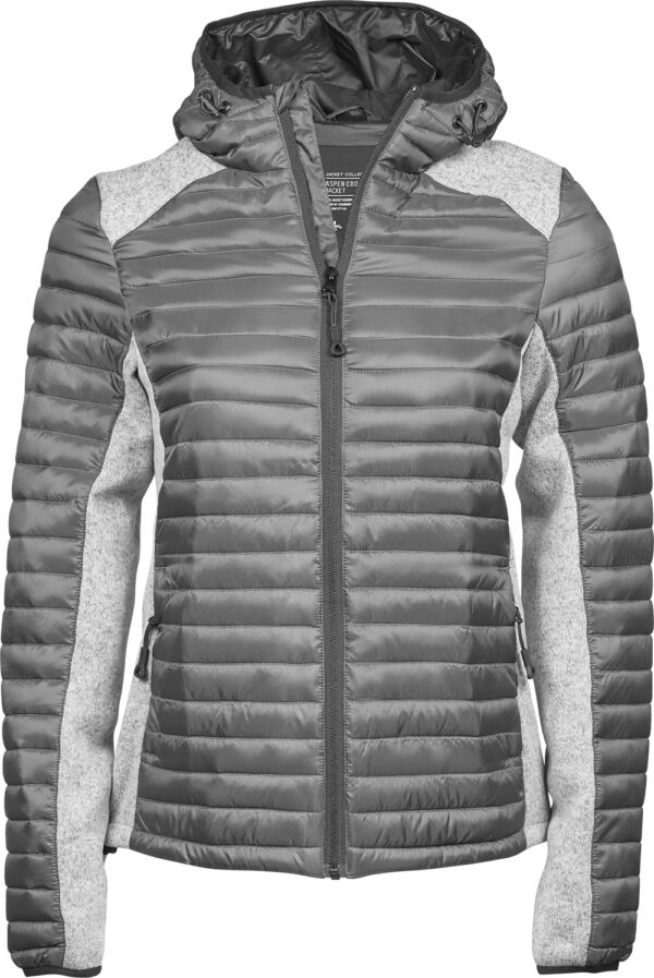 Tee Jays Naisten Hupullinen Outdoor Crossover kevyttoppatakki, grafiitti/harmaa 3XL