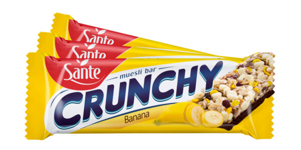 Sante Crunchy välipalapatukka banaani-suklaa 40g, 25 kpl paketti