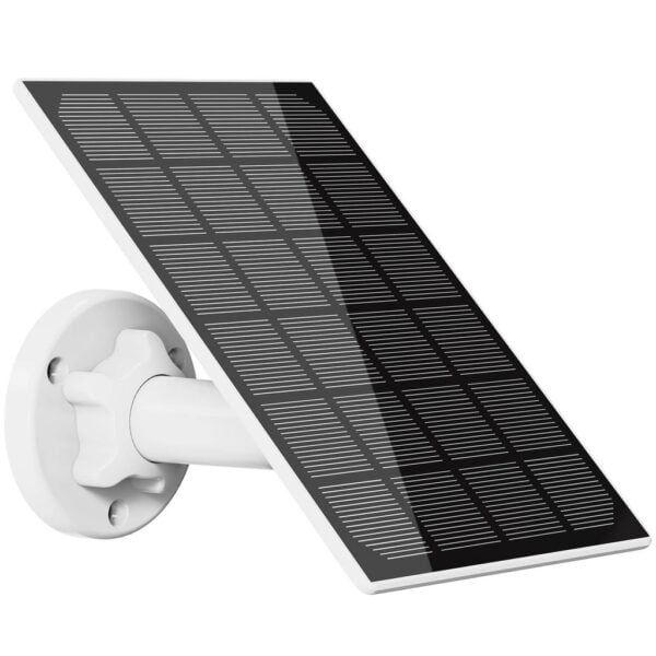 T-Cam 3W aurinkopaneeli BC200 PT AI -kameralle mahdollistaa lähes ympäri vuoden toiminnan ilman verkkovirtaa. MicroUSB-liitäntä, helppo asennus, sisältää kaapelin ja kiinnikkeet.